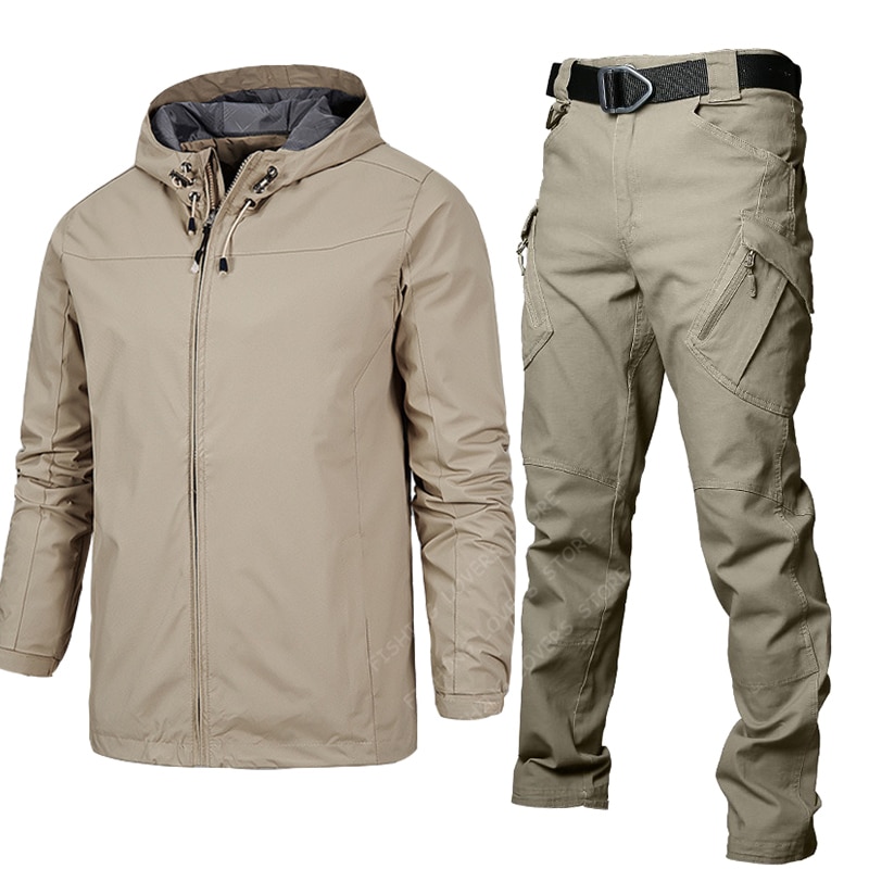 Summer Hiking Clothes for Men Thin Fishing Clothing Outdoor Multi Pocket Sets Autum Wear Sports Fishing Waterproof J